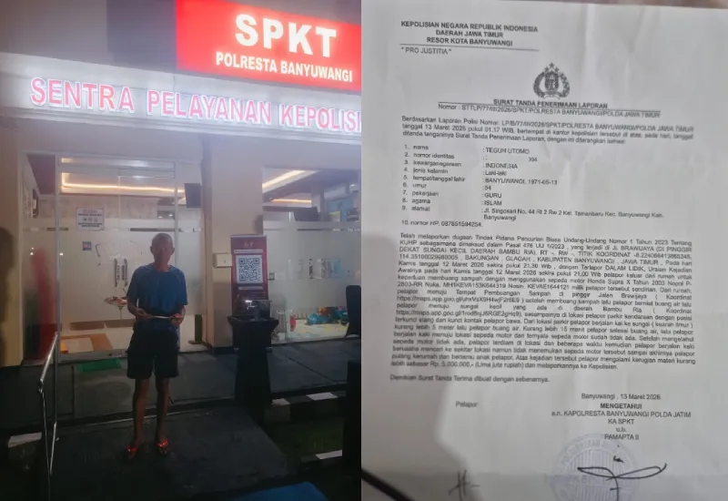 Apes Jelang Lebaran, Sepeda Motor Milik Guru P3K SDN Kepatihan Raib saat Hendak Buang Sampah